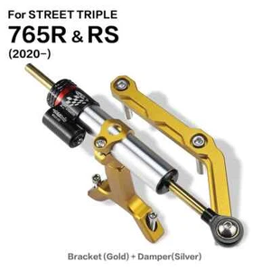 For STREET TRIPLE 765 S/R/RS 2017-2022 CNC Steering Damper Bracket Kit Shock - Picture 1 of 19