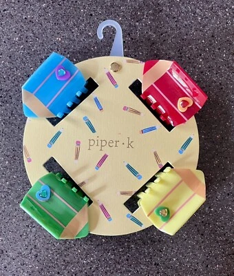 NEW Piper K ~ Set of 4 Pencil Back to School Hair Clips - Image 1 of 2