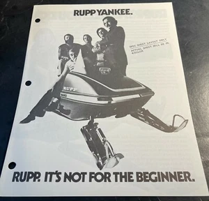 EXTRAÑO 1974 RUPP YANKEE HOJA DE ESPECIFICACIONES FOLLETO DE VENTAS 4 PÁGINAS (R07) - Imagen 1 de 3