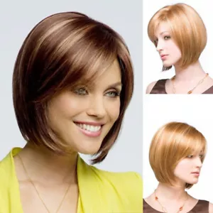 Parrucche capelli stile BOB cosplay parrucca completa donna donna vera naturale corta dritta - Foto 1 di 10