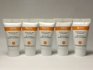 REN 2-in-1 Micro Polish Exfoliating Cleanser * LOT 5 * Radiance .17oz Travel NEW