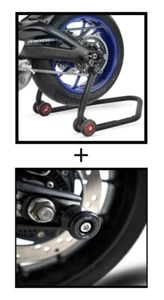 R&G PRO Paddock Stand REAR & Cotton Reels OFFSET for Triumph Scrambler 400X 2024 - Picture 1 of 5