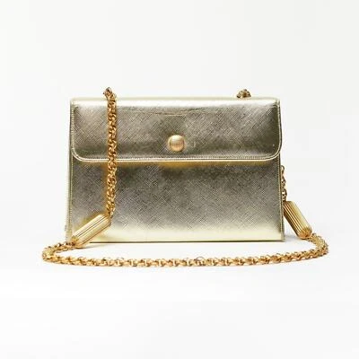 1960s Morlé Gold Lamé Bag w/ Art Deco Chain - Image 1 of 2