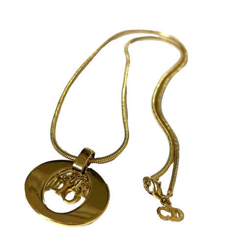 Collana ovale con logo Christian Dior oro donna