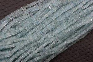 16" Long Strand Natural Aquamarine Heishi Beads Size 4-5 MM March Birthstone - Picture 1 of 7