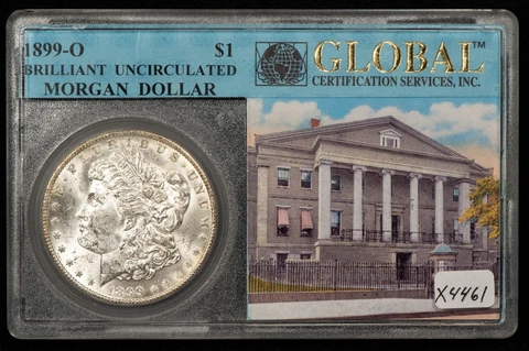 1899-O $1 Morgan Silver Dollar - BU - Global Slab - SKU-X4461 Cover