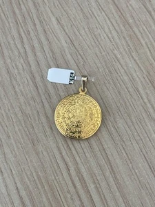 14k yellow gold disc from phaistos pendant | handmade ancient greek jewelry - Picture 1 of 8