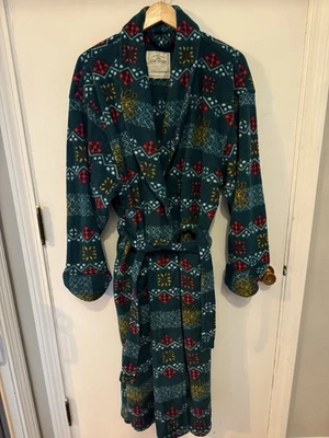 Bata de campo Victoria's Secret para mujer bata larga de vellón con bolsillos verde rojo Foto 1 de 4