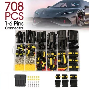 708 Pcs Car Electrical Wire Connectors Terminals Assortment Kit 12A Waterproof - Picture 1 of 22