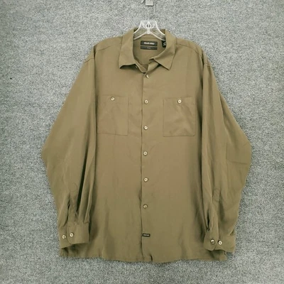 Camisa con botones de Murano para hombre XL extra grande verde manga larga cuello seda Foto 1 de 4