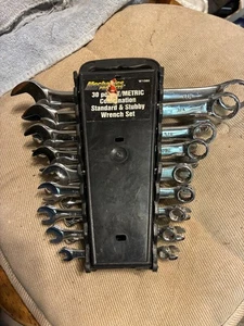 Mechaniker Werkzeug 18-teilig metrisch und SAE Kombination Schraubenschlüssel Werkzeug Set - Bild 1 von 3
