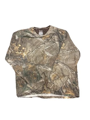 Real Tree Camouflage Brown Men Long Sleeve Pocket T-Shirt, Size 3X Large - Image 1 of 4