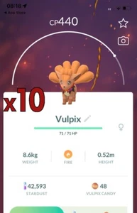 10x Vulpix Halloween Pokemon Konvolut!! Gute Chance auf Glück und gute IVs!! Go - Bild 1 von 1