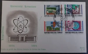 1964 Democratic Republic Congo Lovanium University FDC 4 stamps cd Leopoldville - Picture 1 of 2