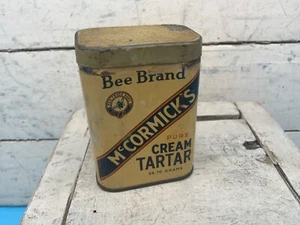 De colección Raro "Marca Abeja" Crema de Lata de Tártaro, McCormick, Baltimore, MD - Imagen 1 de 7