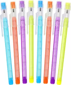 Stackable Pencils in Dazzling, 8 PC Translucent Multi Point Push Fun Pencils wit - Picture 1 of 7
