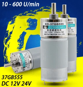 DC 12V 24V Metall Getriebemotor 15W Gleichstrom Motor 10 U/min-600 U/min 37GB555 - Picture 1 of 9