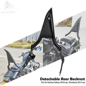 Respaldo trasero negro Sissy Bar con almohadilla apto para Harley Breakout 2013 Up Fat Boy 18+ - Imagen 1 de 13
