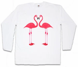 FLAMINGO I HERREN LANGARM T-SHIRT Love Princess Flamingos Wildlife Pink Rosa - Picture 1 of 1