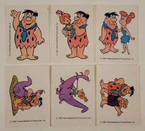 1981 FLINTSTONES Vintage COMPLETE STICKER CARD SET 6 Hanna Barbera NM/MT Fred ++ - Picture 1 of 5