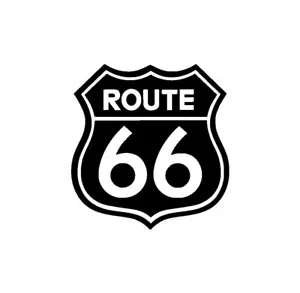 Route 66 Shield Vinyl Sticker BLACK GLOSS 8 x 7.6 cm - Zdjęcie 1 z 1