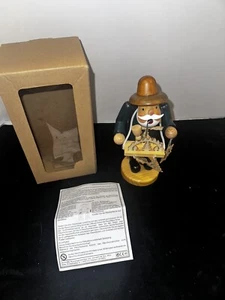 Original Erzgebirge Raucherfigur Old Man Incense Burner Germany Hand Made - Picture 1 of 9