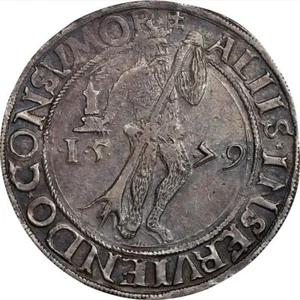 1579 German State Brunswick Wolfenbuttel Light Taler PCGS AU 53 Wildman Germany - Picture 1 of 4