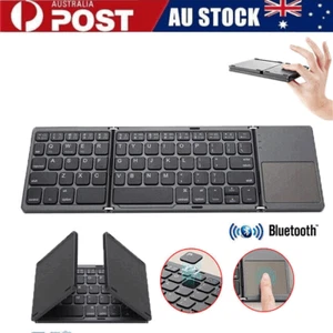 Portable Slim Wireless Bluetooth Keyboard With Touchpad For PC iPad Tablet - Picture 1 of 12