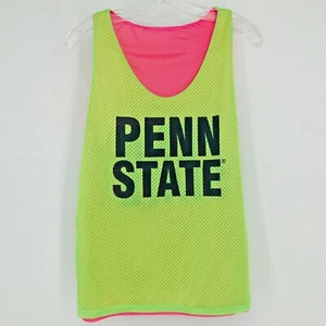 Penn State Vintage Fluorescent Pink Green Mesh Tank Top Reversible Adult S M - Picture 1 of 9