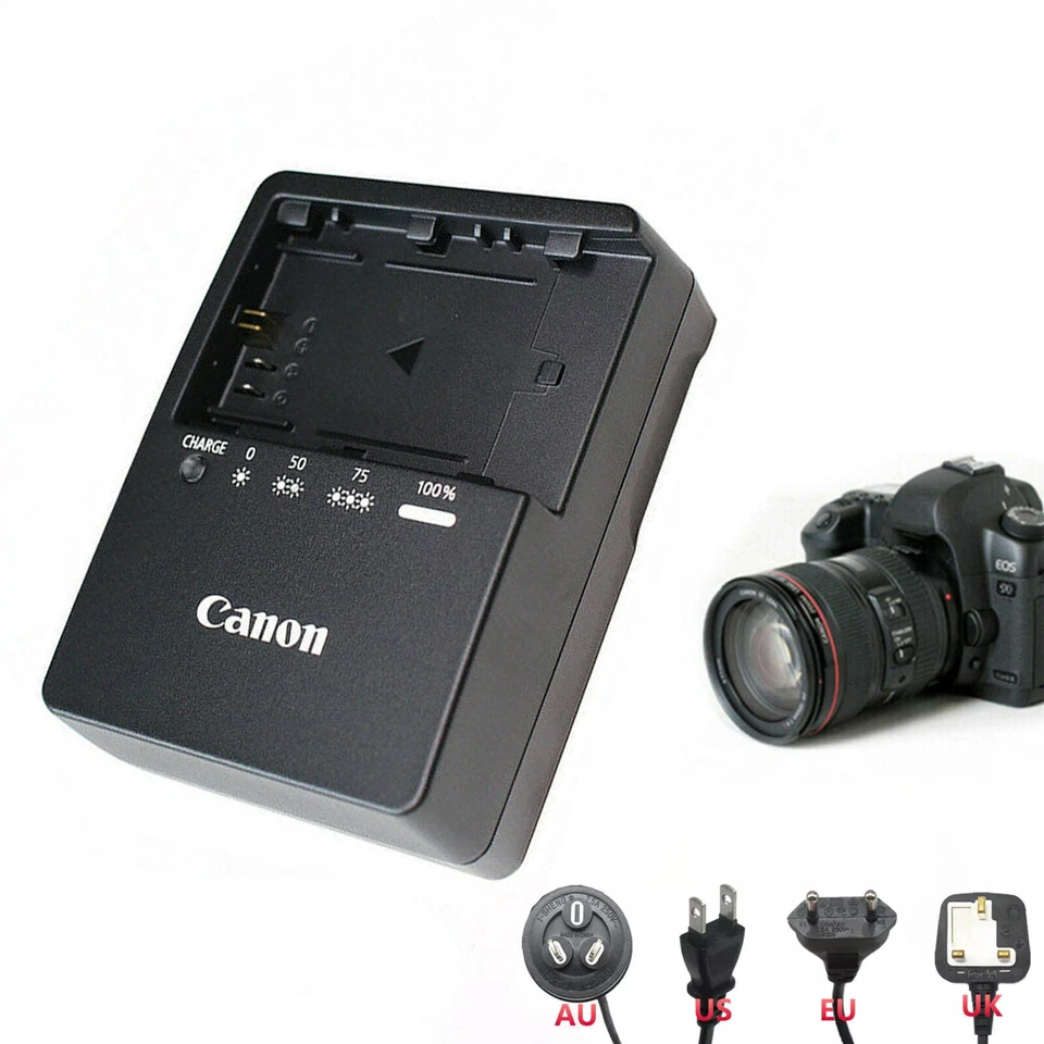 Original Canon Ladegerät LC-E6E für Akku LP-E6 EOS 5DII 5DIII 6D 7D 60D 70D 80D - Bild 1 von 4