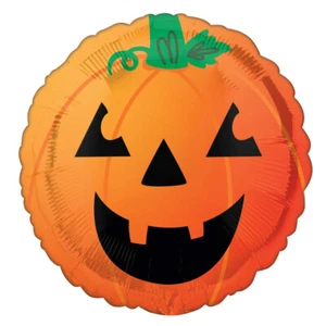 Halloween Party Supplies Fun & Spooky Pumpkin Round Foil Balloon Decoration - Picture 1 of 1