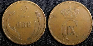 Danimarca Cristiano IX Bronzo 1902 VBP 2 Ore KM# 793,2 (23 774) - Foto 1 di 3