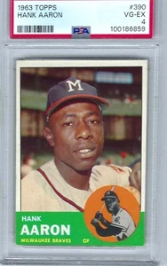 1963 Topps Hank AAron, Card # 390 Graded PSA 4. - Picture 1 of 2