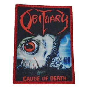 OBITUARY Cause Of Death SMALL PATCH Printed Band Logo - Picture 1 of 6
