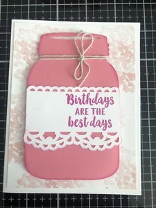 Juego de 4 tarjetas con estampillas hermosa amistad rubor novia masón frasco - Imagen 1 de 3