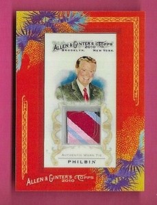 REGIS PHILBIN 2010 TOPPS ALLEN & GINTER 4 COLOR TIE RELIC  #AGR-RP TV STAR