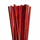 Christmas Solid Red Metallic Stripe Printed Cake Pop Paper Party Straws