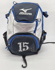 Mizuno Black Blue Silver Backpack Cold Holder Padded Laptop Slip Large - Picture 1 of 18