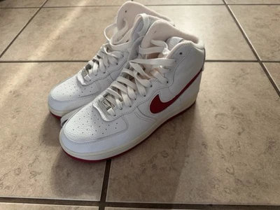 Talla 9 - Nike Air Force 1 Esculpido Alto Blanco Gimnasio Rojo W Foto 1 de 4