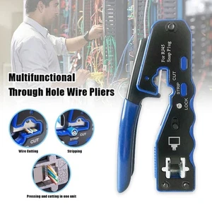 Ergonomic Handle Network Cable Pliers Clamping Cable Crimper Household - Photo 1/8