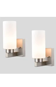Moderne Wandleuchten 2er Set Gebürstetes Nickel Badezimmer Waschtischleuchte mit... - Bild 1 von 16