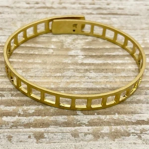 Brazalete Madewell Tracecraft escalera recortado en tono dorado cierre seguro 7,5" - Imagen 1 de 12