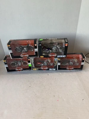 MAISTO Harley Davidson 1:18 Lote de Cinco Motocicletas Die-Cast Serie SKU 3 Foto 1 de 4