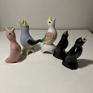Vintage Ceramic Pie Bird Vent-Mid Century Japan Or USA - Unmarked- Black/pink/Bl - Picture 1 of 24