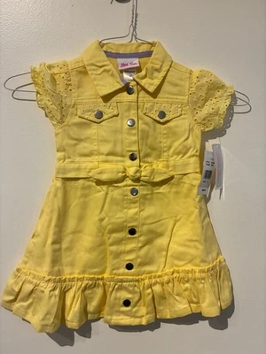 Vestido vaquero amarillo Little Lass nuevo con etiquetas - 2T Foto 1 de 3