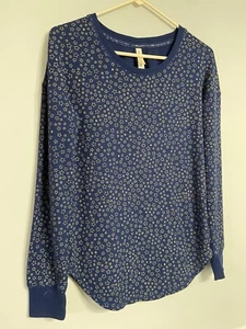 Gilligan and O’Malley Blue Starry Thermal Sleep Top womens XS - Picture 1 of 7