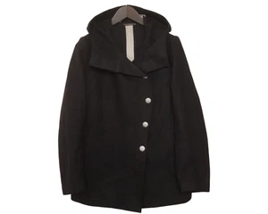 Men CP Company Coat Black Wool Made in Italy Hooded EU46 UK/US36 XXS VAI340 - Picture 1 of 8