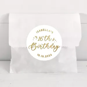 Happy Birthday thank you welcome bag clear stickers sheet, Thank you Labels - Picture 1 of 14