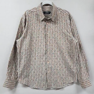 Bugatchi Uomo Shirt Mens Large Multicolor Polka Dot Long Sleeves Button Down - Picture 1 of 7