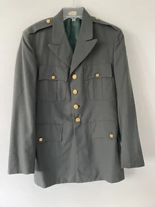 VTG US Military Army Green Wool Blend Coat Blazer Jacket Uniform Mens 41 L - Picture 1 of 9